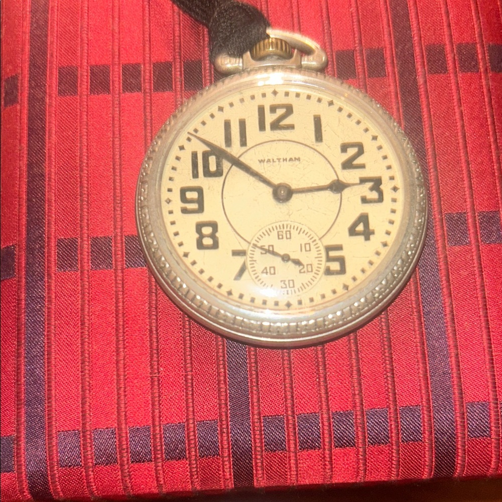 Waltham Silver Pocket Watch with Cream Dial